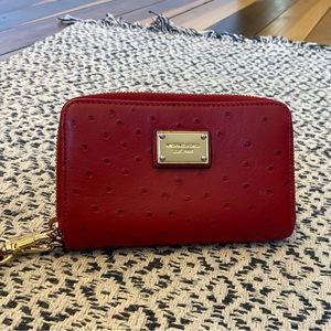 Michael Kors red wristlet wallet